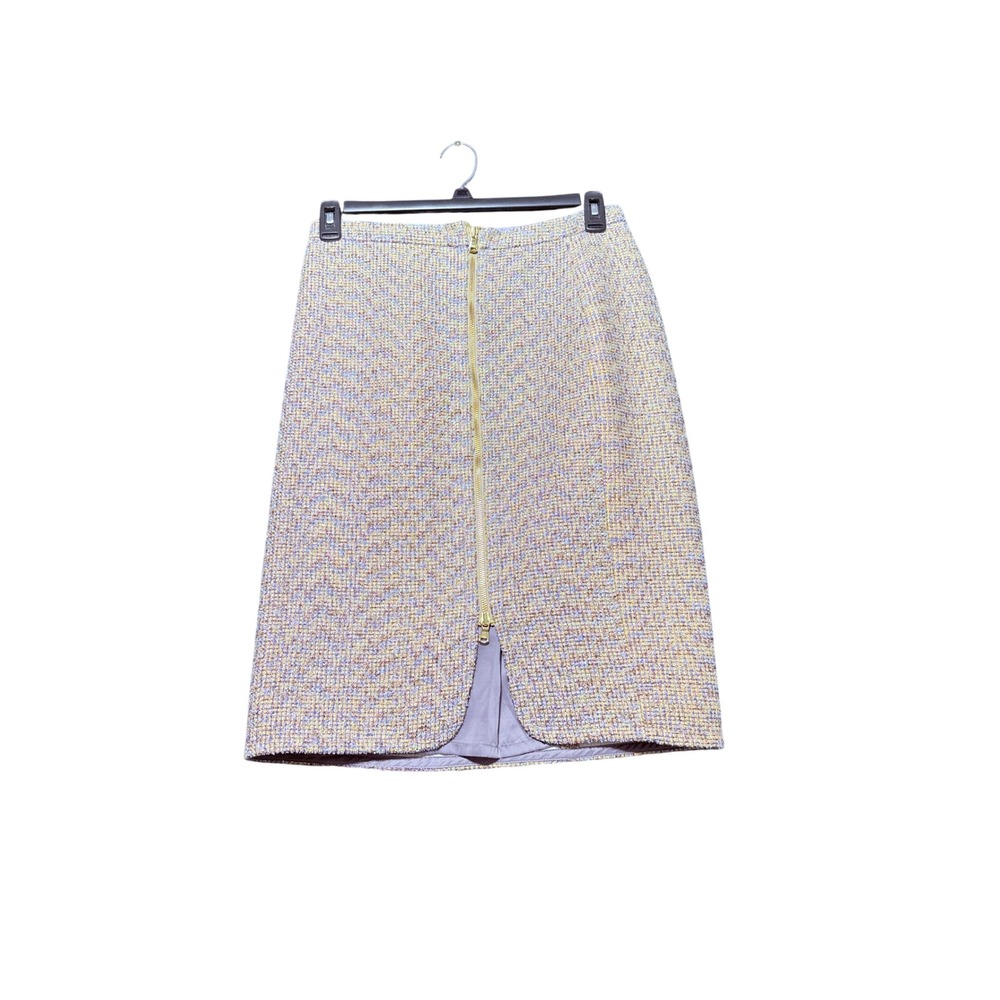 J.Crew Front Zip Pencil Skirt in Sparkly Purple Gold Metallic Tweed Style‎ E1246